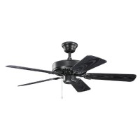 Kichler 414SBK Basics Patio 42IN Damp Rated Ceiling Fan  Satin Black Finish with Satin Black ABS Blades - B00H7X4T6O